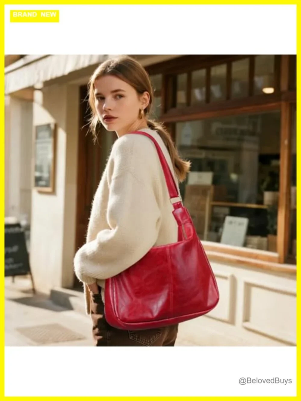 Vegan Leather Slouchy Hobo Bag with Adjustable Strap